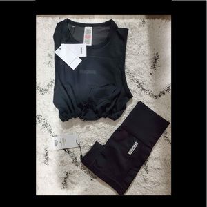 Gymshatk set- energy seamless shorts and crop top